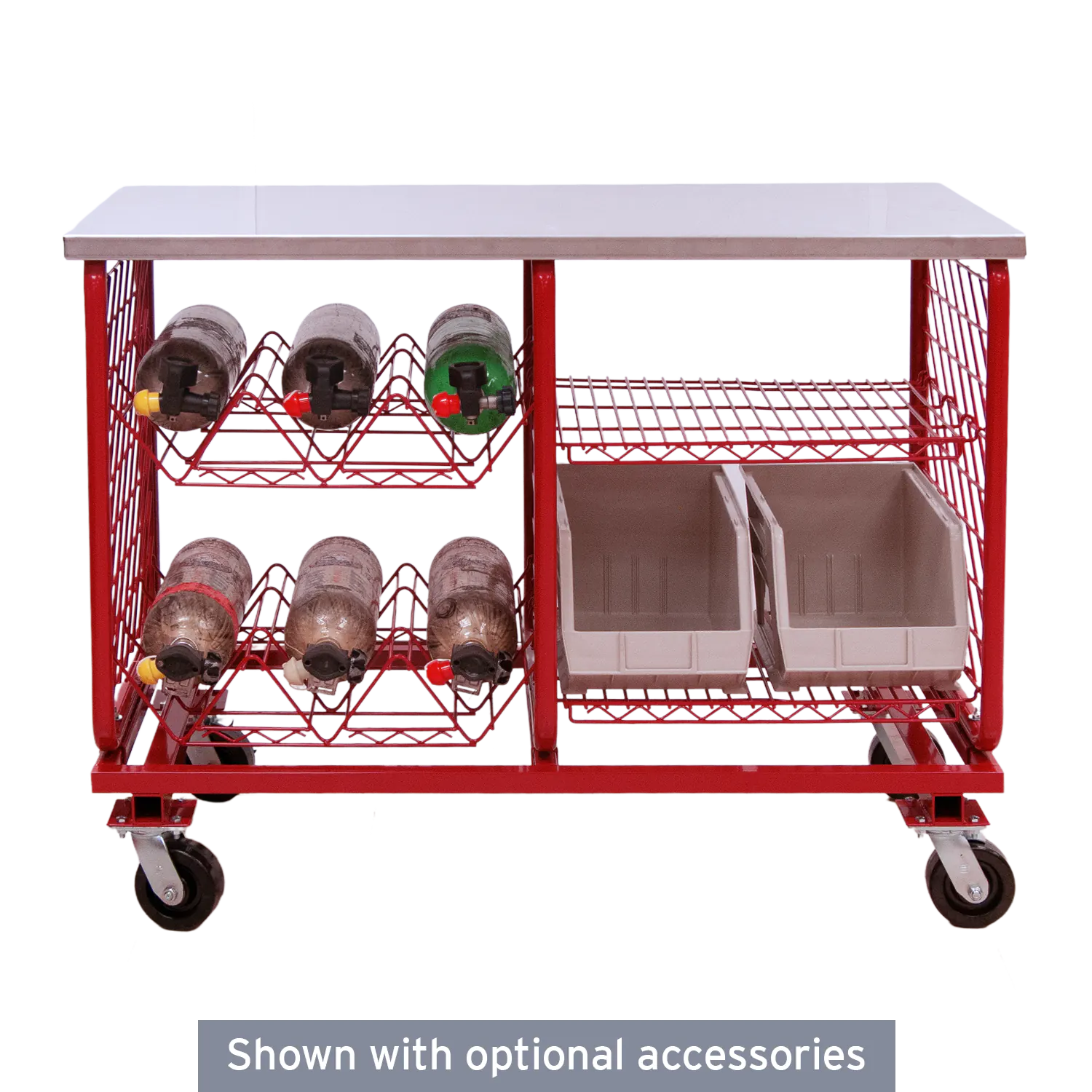 Ready Rack Worktable WT-2W-2424 Shown with Optional Accessories