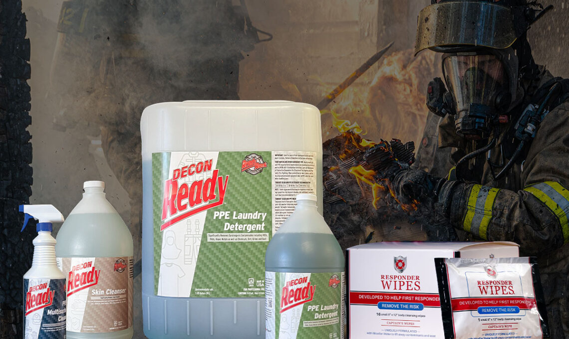 Decon Ready™ Decontamination Solutions and Responder Wipes for Removal of Carcinogens on Firefighter PPE