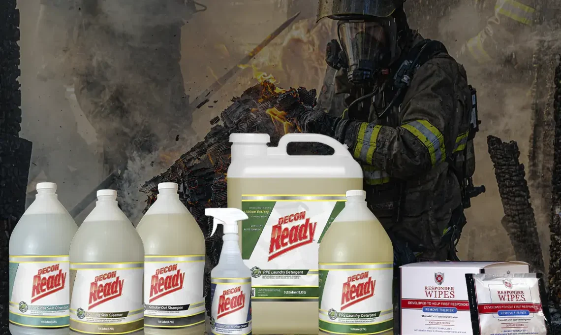 Decon Ready® Decontamination Solutions and Responder Wipes for Removal of Carcinogens on Firefighter PPE