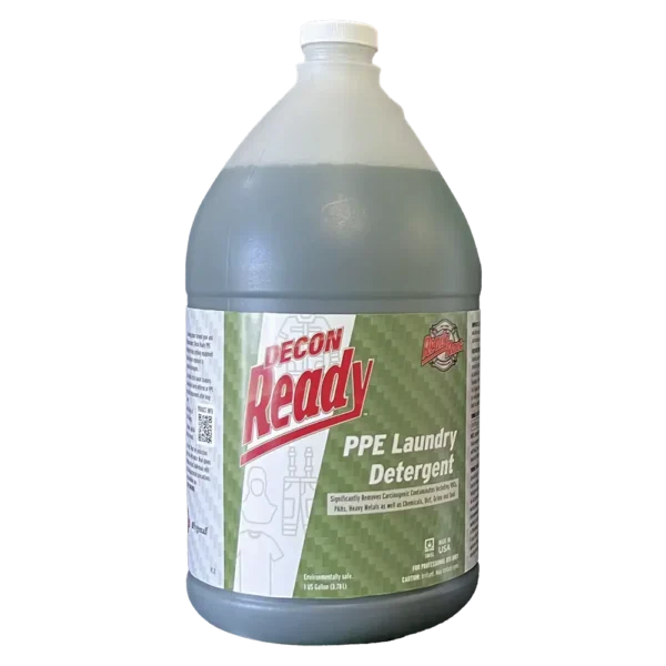 Decon Ready™ PPE Laundry Detergent – 1 Gallon Exceeds NFPA 1851 Advanced Cleaning Characteristics by Reducing Carcinogenic Compounds: VOCs, PAHs, Heavy Metals