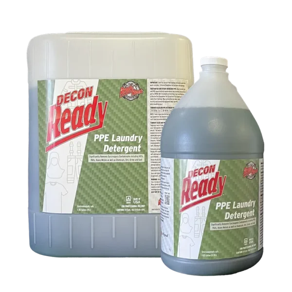 Decon Ready™ PPE Laundry Detergent – 5 Gallon Exceeds NFPA 1851 Advanced Cleaning Characteristics by Reducing Carcinogenic Compounds: VOCs, PAHs, Heavy Metals